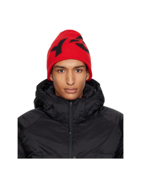 Y-3 Red Graphic Logo Beanie