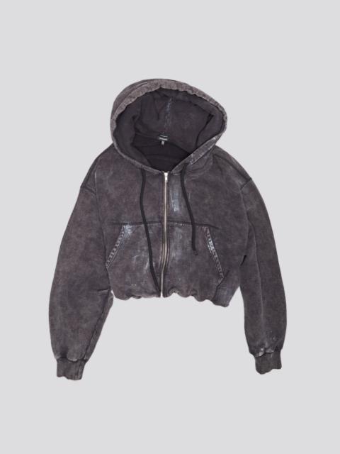 BALLOON ZIP-UP HOODIE - WASHED BLACK