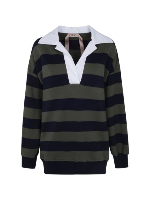 N°21 striped cotton hoodie