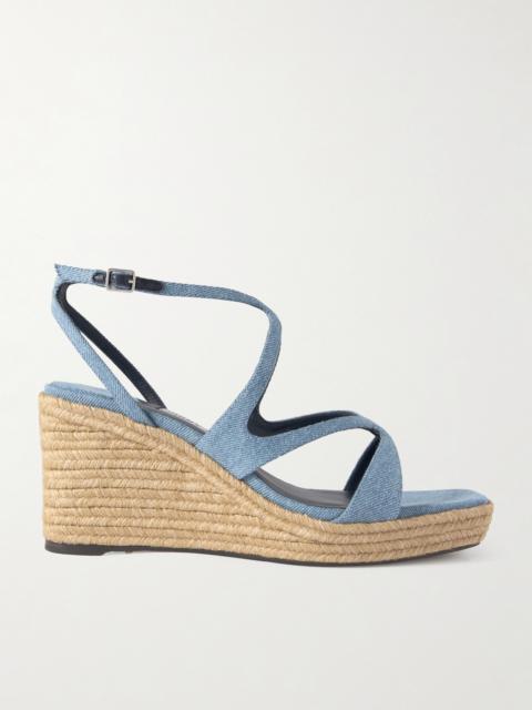 JIMMY CHOO Ayla 85 Denim Platform Espadrilles