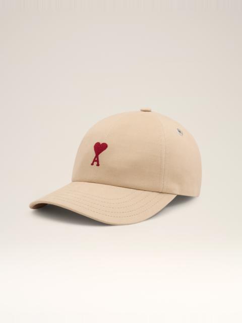 AMI Paris BEIGE COTTON AMI DE COEUR EMBROIDERY CAP