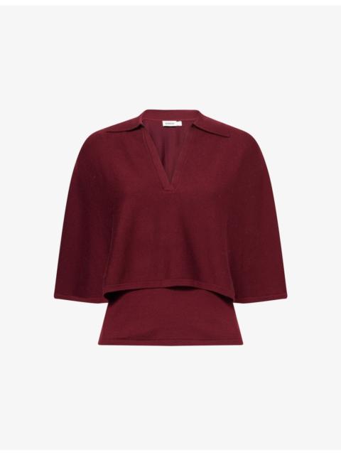 SIMKHAI Vinna Cape Wool Polo Top