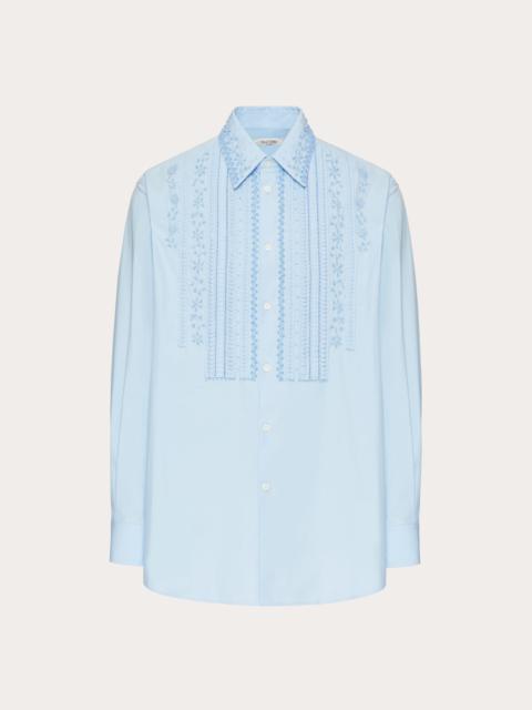 Valentino COTTON SHIRT WITH EMBROIDERED BIB