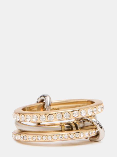STEVE MADDEN STACKED RHINESTONE RING GOLD MULTI