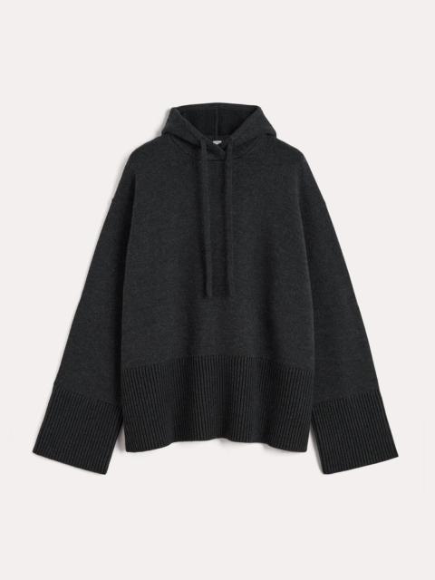 Signature hooded knit charcoal melange