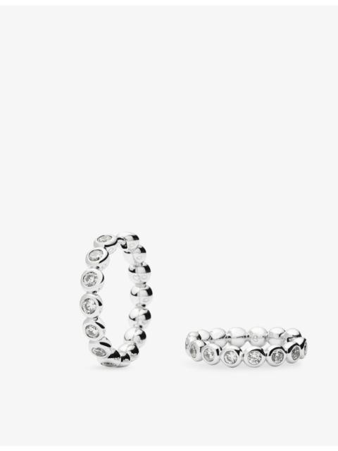 MISSOMA Tennis Medium Silver Plated Brass And Cubic Zirconia Hoop Earrings