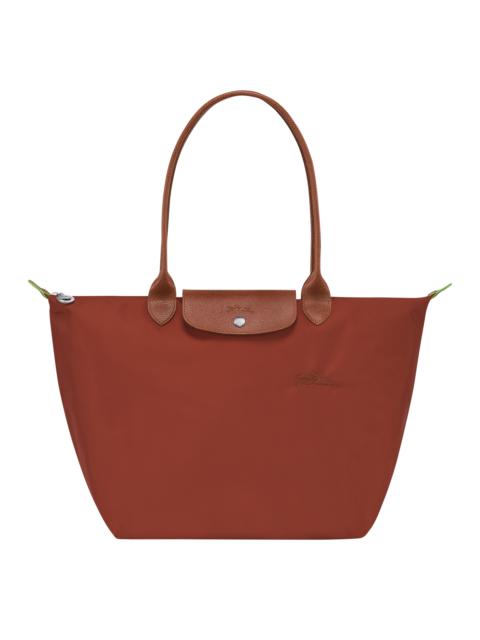 Le Pliage Green L Tote bag Chestnut - Recycled canvas