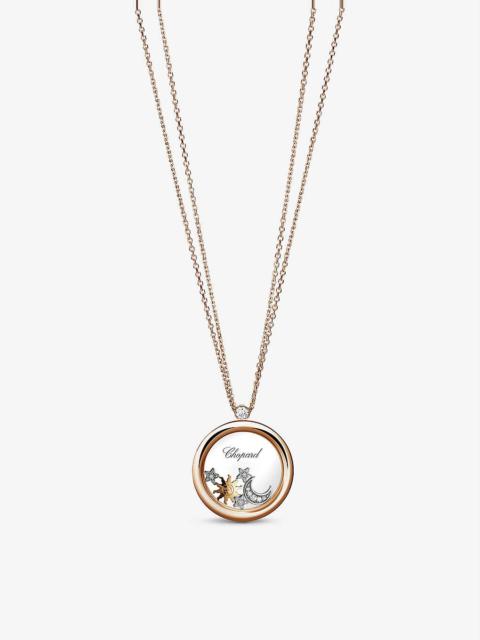 Happy Diamonds Icons 18ct rose-gold and 0.32ct round-cut diamond pendant necklace
