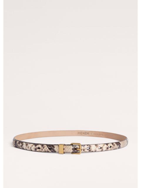 ME+EM Snake-Print Skinny Belt