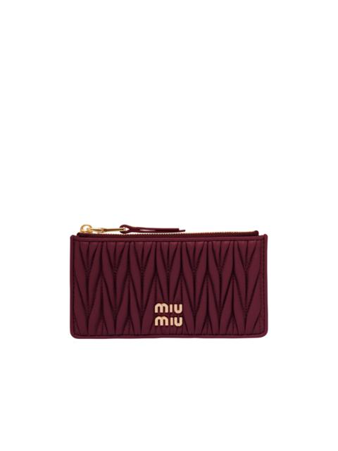 Miu Miu Matelassé nappa leather envelope wallet