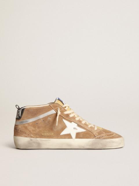 Men's Mid Star in tobacco-colored suede with white leather star