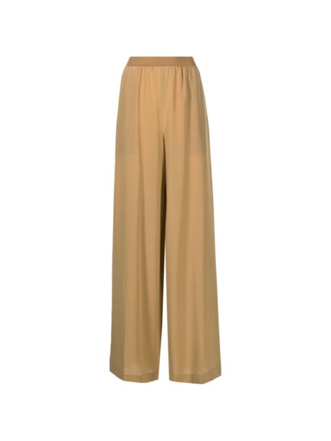 wide-leg silk trousers