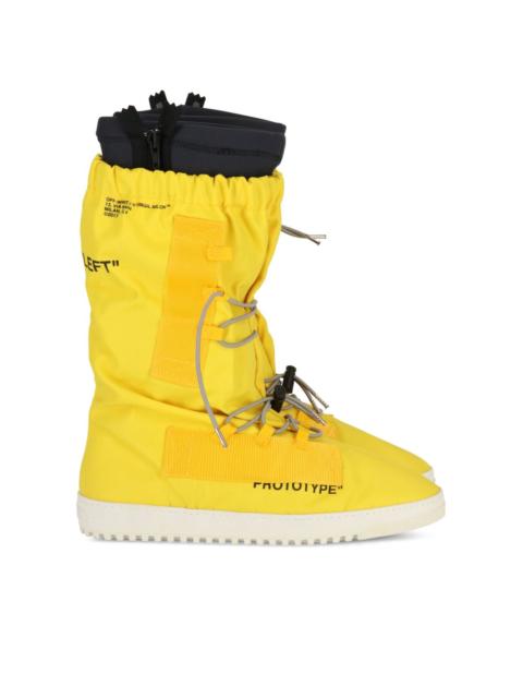 Off-White lace-up zip ridged-sole rain boots