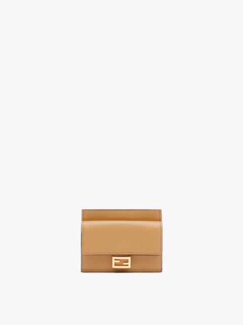 FENDI Beige nappa leather card holder