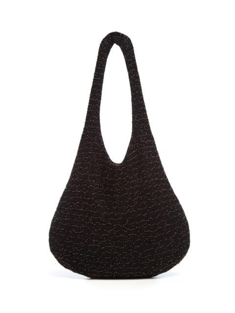 Hedone Knit Hobo Bag in Black & Gold Beaded Cashmere