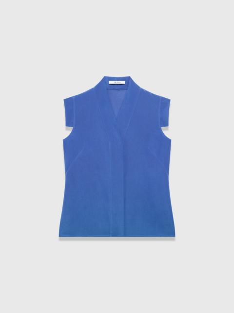 THE FOLD Bowery Sleeveless Stretch Silk Blouse