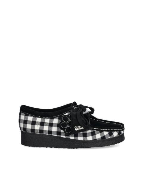 Clarks Originals gingham-check flower-embellished loafers