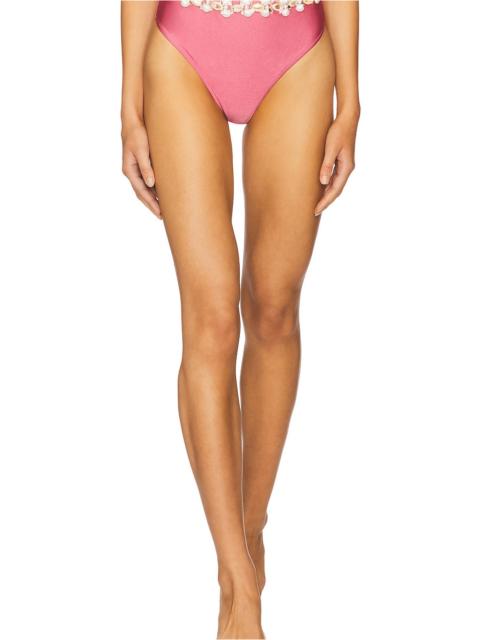 PatBO Seashell Lycra Embroidered Bikini Bottom