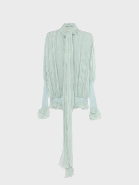 Blumarine PLEATED BLOUSE IN SILK CHIFFON