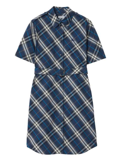 Burberry Check-pattern mini shirt dress
