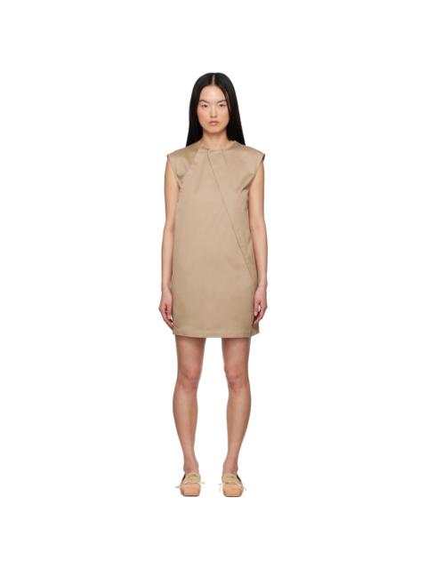 MM6 Maison Margiela Beige Light Cotton Twill Darting Minidress