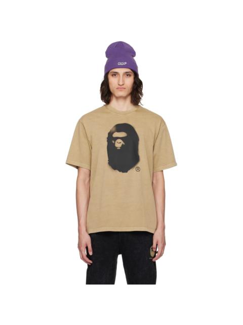 Beige Spray Ape Head T-Shirt