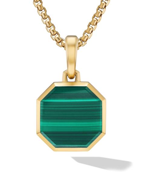 DAVID YURMAN Men's Faceted Stone Amulet in 18K Yellow Gold - Malachite