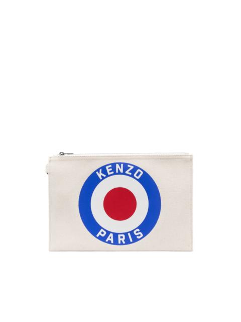 Kenzo Target canvas clutch bag