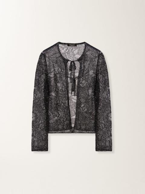 FABIANA FILIPPI Cardigan in midnight blue micro sequins