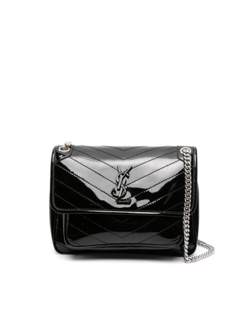 Niki patent-leather shoulder bag