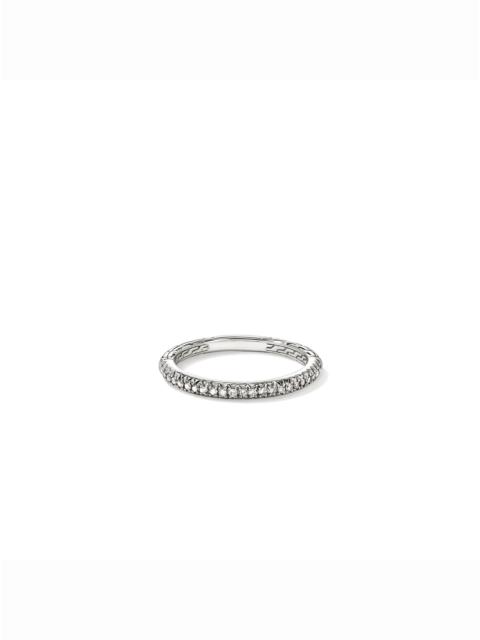 JOHN HARDY JH Essential Pavé Band Ring, Sterling Silver, Diamonds, 2MM