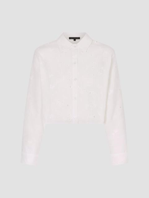 KIKI DE MONTPARNASSE Women's Simone Eyelet Linen-Cotton Crop Shirt - Ivory