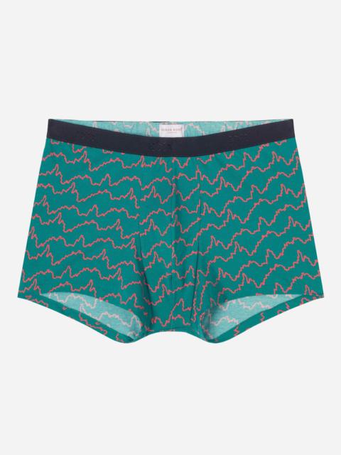 Derek Rose Men's Boxer Briefs Zigzag Pima Cotton Stretch Green