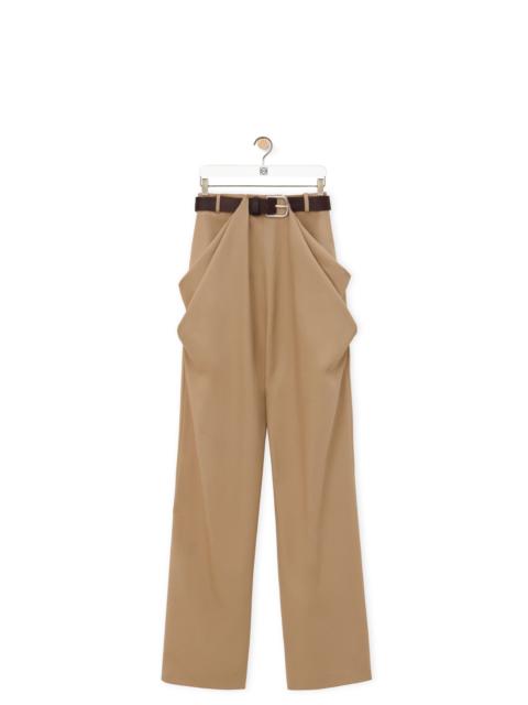 Draped trousers in cotton