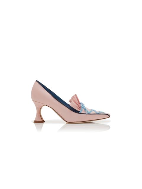 Pink Silk Criss-Cross Detail Pumps