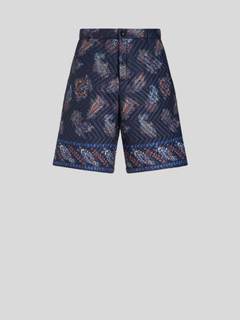 PAISLEY QUILTED NYLON BERMUDA SHORTS