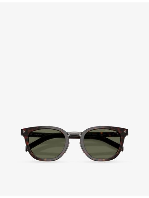Prada PR C01SD Round-Frame Acetate Sunglasses