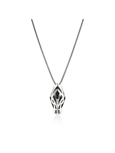JOHN HARDY Naga Pendant Necklace, Sterling Silver, Blue Sapphire, 2.7MM