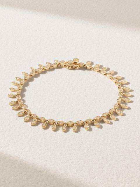 SYDNEY EVAN Marquis Eye Eternity Fringe 14-karat Gold Diamond Bracelet