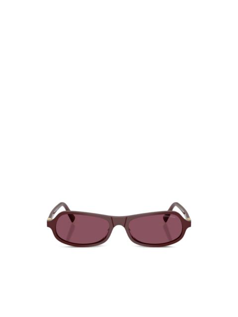 Miu Miu logo-plaque rectangle-frame sunglasses