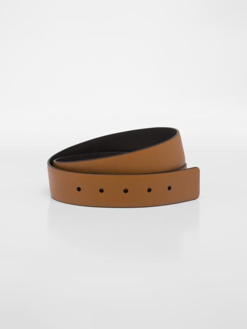 Reversible Saffiano leather belt strap