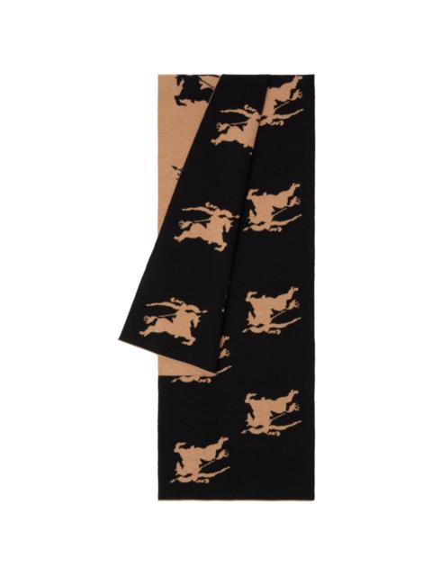 Equestrian Knight-motif jacquard scarf