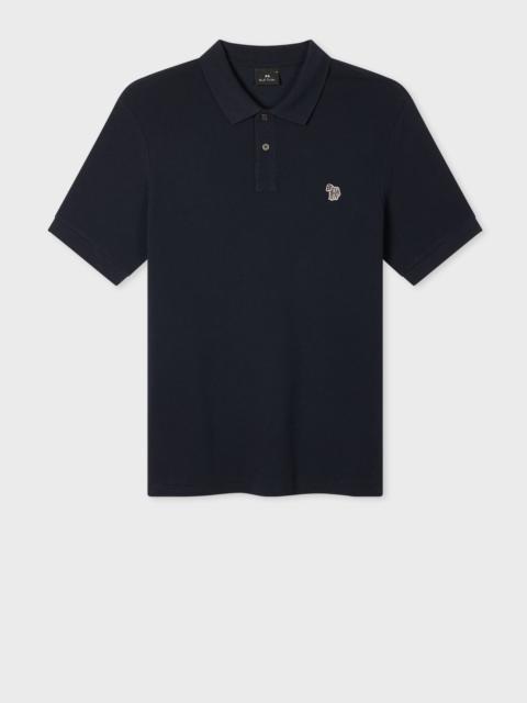 Paul Smith Dark Navy Cotton-Piqué Zebra Logo Polo Shirt