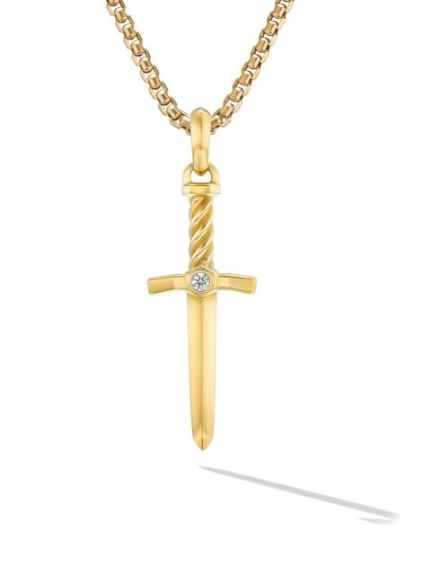 DAVID YURMAN Men's Sword Amulet in 18K Yellow Gold with Diamond, 45MM - Gold