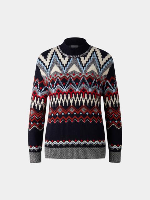 Avena Sweater in Navy blue/Red/Off-white