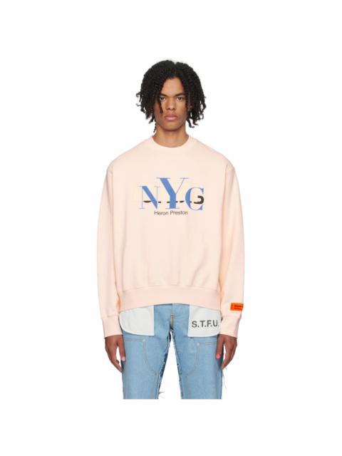 Heron Preston Pink 'NYC' Censored Sweatshirt