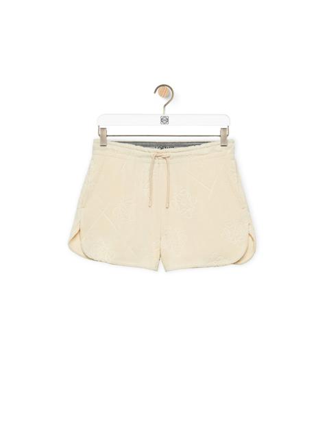 Embroidered wool shorts