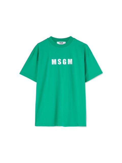 MSGM Cotton crew neck cotton t-shirt with MSGM logo