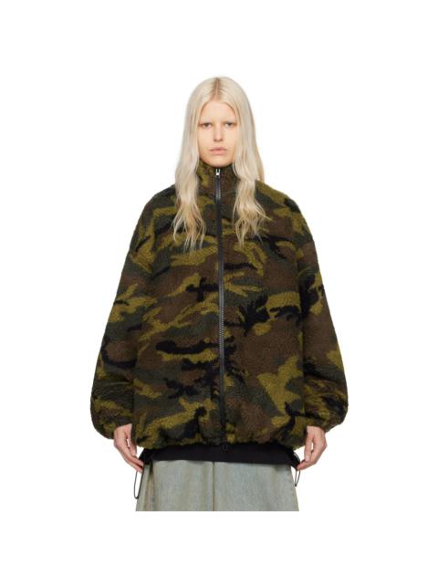 VETEMENTS camouflage-print fleece jacket