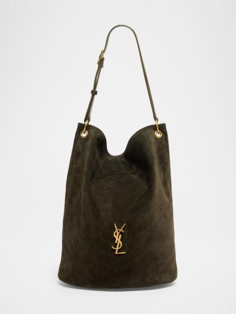 SAINT LAURENT Niki YSL Bucket Bag in Quilted Suede